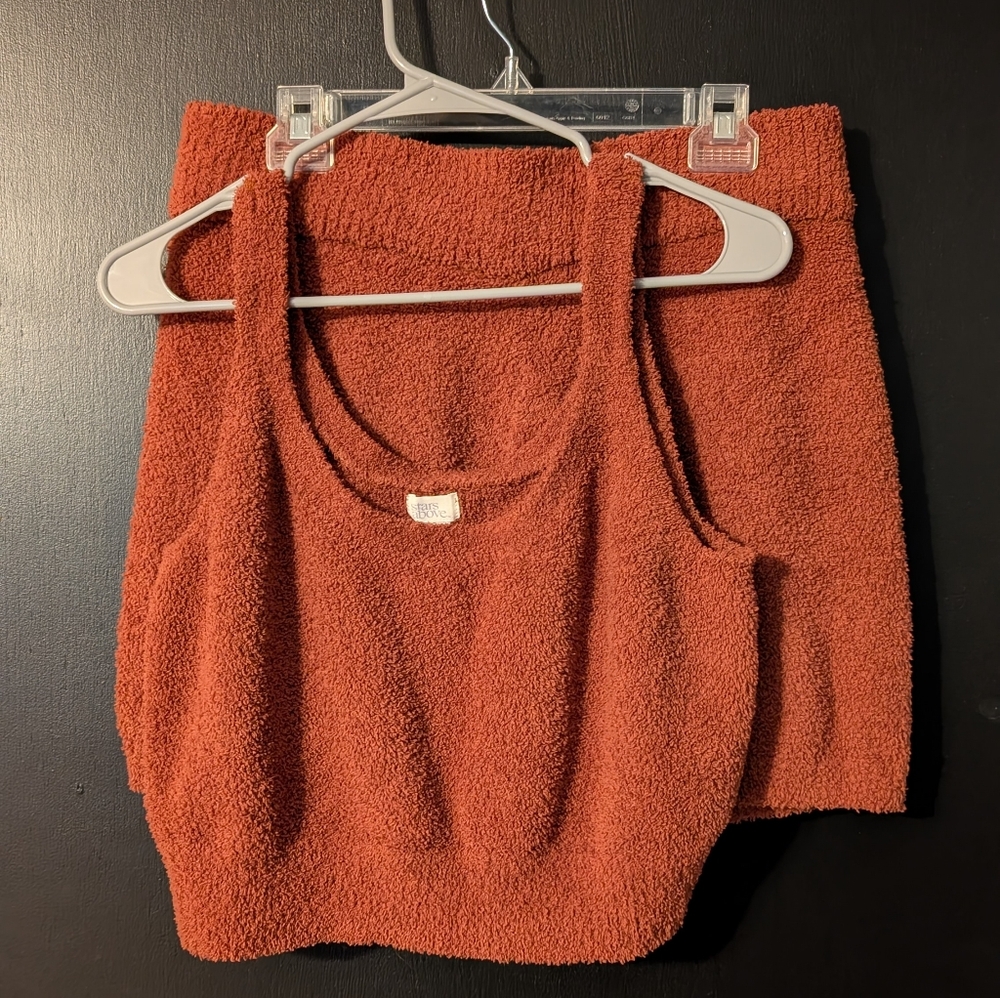 stars above Fuzzy Tank Top and Shorts Set Women Size L